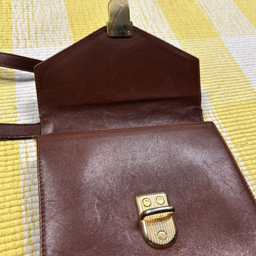 Cole Haan Brown Crossbody Bag Bucket Flap Clasp Limited Edition - Picture 16 of 16